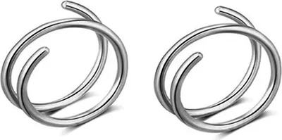 Produktbild von 2 Stück Nasenring, auffälliger, korrosionsbeständiger Edelstahl, stilvoller Piercing-Nasenring, Dekor, Damenschmuck für Frauen-Edelstahl