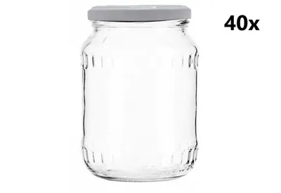 Obrázok produktu pre Zaváracie poháre 720 ml FACETTE číre 40 ks VRÁTANE BIELYCH VIEČOK, Počet kusov v balení: 40