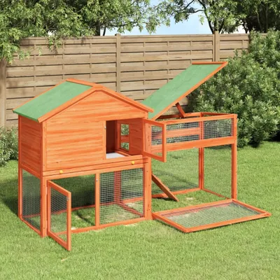 Image de VIDAXL -Cabane pour lapins 185,5 x 60,5 x 109,5 cm pin fixe brun pin
