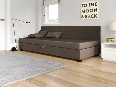 Obrázok produktu pre Jednolôžková čalúnená posteľ 80x195 LOCIKA BIZ 1 - tmavo hnedá