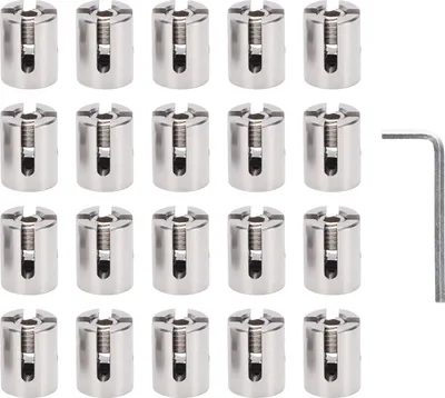 Produktbild von 20 Stück gekreuzte Kabelklemmen T316 Edelstahl-Drahtklemmen für 3 mm 1/8 Zoll Seile oder Stangenbeschläge, Wandgitter-Set