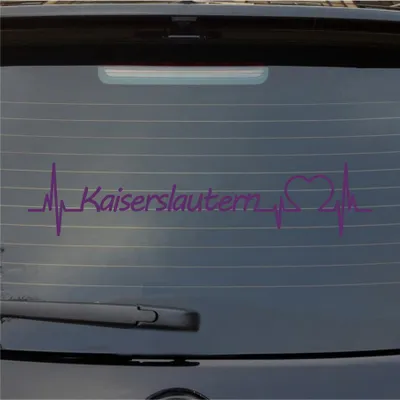 Produktbild von Heckscheibenaufkleber Kaiserslautern Herzschlag Puls Stadt Liebe 55x12 cm Lila Auto Aufkleber Sticker