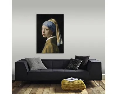 Produktbild von Art for the Home Leinwand Bild Wanddeko Schlafzimmer Wohnzimmer Mädchen mit der Perle 100 x 70 cm