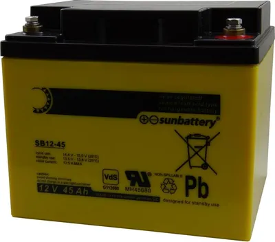 Zdjęcie produktu dla Akumulator SUN z matą ołowianą (AGM) SB12-45VO  12,0 V 45,0 Ah