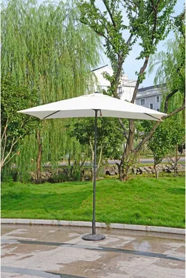 Produktbild von Gartenschirm Sonnenschutz Sonnenschirm 6 Streben 250 x 145 cm Creme