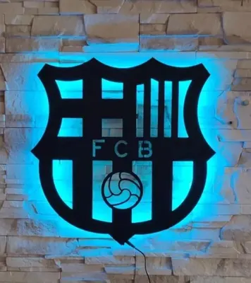 Immagine prodotto di Decorazione da parete a LED Lampada da parete pannello HDF FC Barcelona calcio 46x46 cm