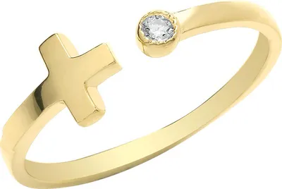 Image de Bague Femme Croix Or 375/1000 avec Oxyde de Zirconium, 55 (17.5); TRS27455RSO