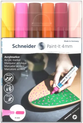 Immagine prodotto di Schneider 120297 6 Schneider Paint-It 320 V3 Acrylstifte farbsortiert 4,0 mm
