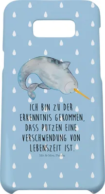 Produktbild von Mr. & Mrs. Panda Samsung Galaxy S8 plus Handyhülle  Narwal - Blau Pastell - Geschenk, Hausfrau, Kinderzimmer, Putzen, Wal, Handy Case, Meer, Aufräumen, Hülle, Cover