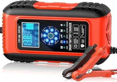 Zdjęcie produktu dla Ładowarka akumulatora samochodowego 12V 24V 10A inteligentna automatyczna