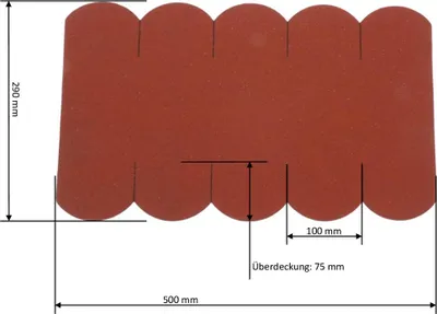 Obrázek produktu pro 1 pás hladkých střešních tašek (100 mm) - červený hřeben