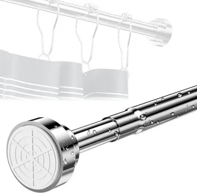 Produktbild von Famanu Duschvorhangstange ohne Bohren - teleskopierbar 125-220 cm