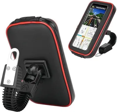 Imagen del producto de Soporte para teléfono VHV: soporte impermeable para teléfono de scooter, con pantalla digital, resistente al agua, para scooter, motocicleta y bicicleta eléctrica