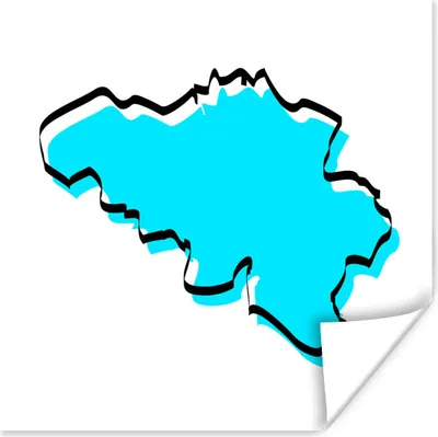 Produktbild von MuchoWow® Poster Illustration von Belgien in blau 75x75 cm - Wand Dekoration