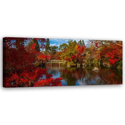 Produktbild von Leinwandbild Japanische Garten-Natur 120x40 Feeby Rot bild für die wand bereit zum aufhängen
