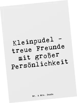 Produktbild von Mr. & Mrs. Panda Ansichtskarte Spruch Kleinpudel Freunde - Weiß - Geschenk, Hunderassen, liebevolles Wesen, Grußkarte, Postkarten, Familienhund, Ansichtskarten, Postkarte