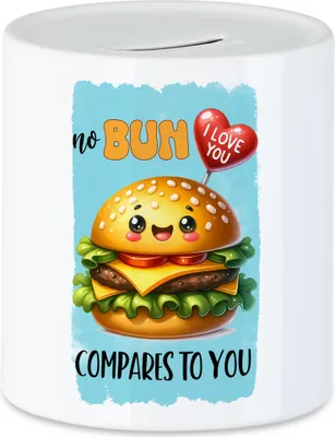 Produktbild von No Bun Compares to You Burger Liebe Spardose