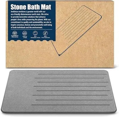 Produktbild von Famanu Badmatte aus Diatomit – Antirutsch, schnelltrocknend, modernes Design