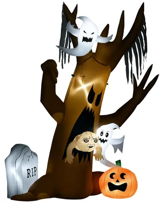 Produktbild von Halloween-Deko, 2,40m großer Geisterbaum, selbstaufblasend, LED-Beleuchtung, für Außenbereiche