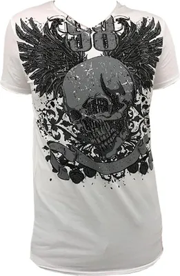 Produktbild von Brandneu Designer T-Shirt von CARISMA Weiß Nieten CRM4443 XL