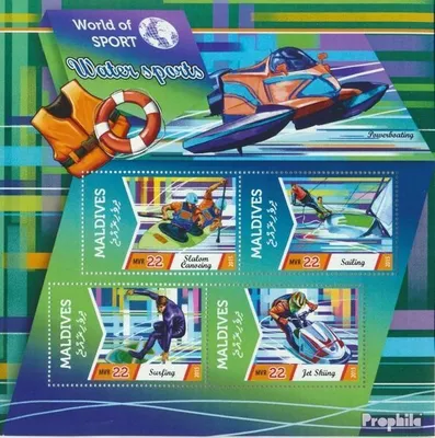 Produktbild von Briefmarken Malediven 2015 Mi 5775-5778 Kleinbogen (kompl. Ausg.) postfrisch Wassersport
