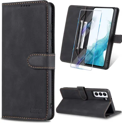 Produktbild von Samsung Galaxy S22 5G Schwarze Kunstleder-Brieftasche Sm-S901B