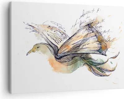 Produktbild von Bild auf Leinwand - Leinwandbild - Vogel Fantasie Konzept - 70x50cm - Wand Bild - Wanddeko - Leinwanddruck - Bilder - Kunstdruck - Wanddekoration - Leinwand bilder - Wandkunst - AA70x50-3031