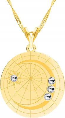 Produktbild von 925 Silber Mond Halskette mit Zirkonia Goldüberzug