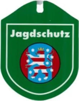 Produktbild von Einsatzschild Autoschild für Windschutzscheibe incl. Saugnapf - Jagdschutz - 308194 - incl. Wappen nach Wahl Color - Region Thüringen