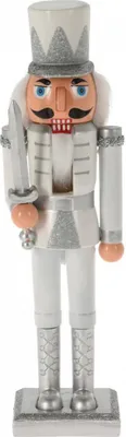 Obrázok produktu pre Postavička luskáčik, vojačik 38 cm strieborný