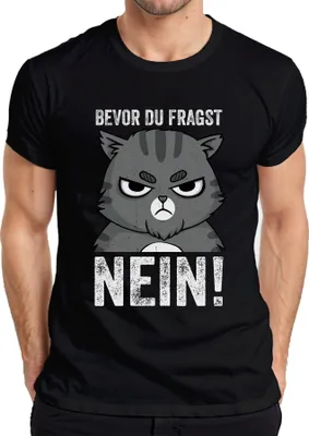 Obrázek produktu pro Vtipná kočičí hláška Než se zeptáš NO Grumpy Cat Humour Pánské tričko, černá, 3XL