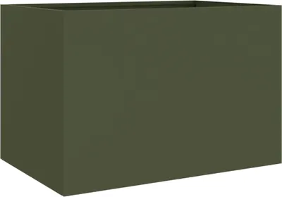 Obrázek produktu pro vidaXL květináč olivově zelený 62x40x39 cm ocelový
