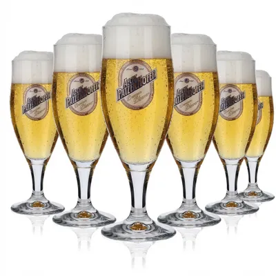 Produktbild von 6x Schultheiss Glas 0,3l Lager Gläser Aecht Patzenhofer Bierglas Pokal