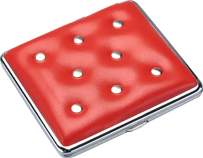 Produktbild von ZIGARETTENETUI Leder Optik mit Nieten aus Metall für 20 Zigaretten Etui Zigarettenbox Zigarettendose Dose Box Case Geschenk 26 (Rot)