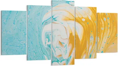 Produktbild von Bild auf Leinwand - Leinwandbild - 5 Teile - Abstraktion verschüttet Farben - 160x85cm - Wand Bild - Wanddeko - Wandbilder - Leinwanddruck - Bilder - Wanddekoration - Leinwand bilder - EA160x85-4742
