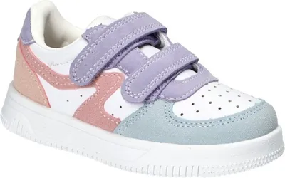Produktbild von AMERICAN CLUB ES188 Solide Kinderschuhe mit Klettverschluss, Sneaker für Mädchen, modische Kinderschuhe, Innensohle aus Naturleder, Casual, Weiss/Blau 27