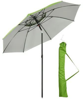 Produktbild von Strandschirm, Sonnenschirm, mit Belüftungsöffnungen, inkl. Schutzhülle, Φ1.85, Grün