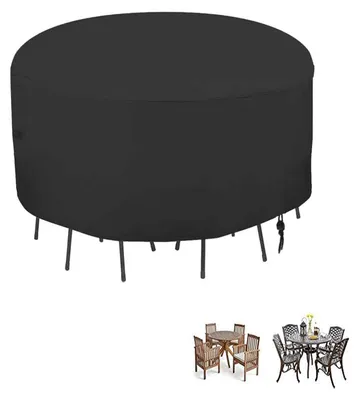 Image de Housse de protection pour mobilier de jardin, ronde, imperméable et résistante aux UV, dimensions 185 x 110 cm