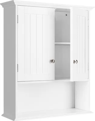 Produktbild von Wandschrank Badezimmer-Wandschrank Hängeschrank aus Holz 60 x 20 x 70,5 cm Weiß