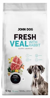 Zdjęcie produktu dla John Dog Junior Fresh Karma sucha dla psa z cielęciną i królikiem 12 kg