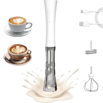 Produktbild von Elektrischer Milchaufschäumer USB-C wiederaufladbar – Milchschäumer Stab mit Schutzhülle & Schnellladung | Für Kaffee Matcha