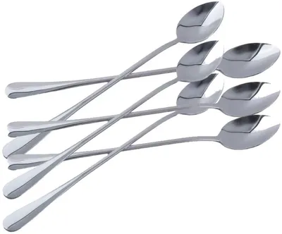 Produktbild von Lange Kaffeelöffel – Lange Eislöffel – Löffel – 6 Löffel Silberfarben – 19 cm – Dessertlöffel – CHPN