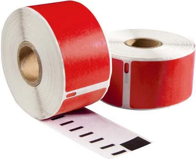 Produktbild von Dymo 99014 Rote kompatible Etiketten - 101 mm x 54 mm - 220 Etiketten - Permanent - S0722430 - Rot