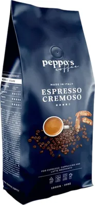 Produktbild von Peppo’s Coffee Espresso Cremoso 1 kg – intensiver Espresso mit anhaltender Crema & Mandelaroma - aus Italien