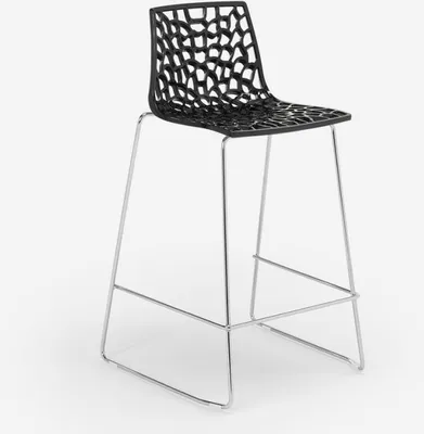 Image de Grand Soleil Tabouret design pour bar de cuisine 64cm Mini Spider - Noir