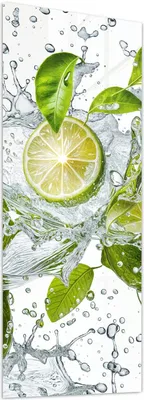 Produktbild von Glasbild 40x100cm in XXL für Wohnzimmer, Schlafzimmer Motiv Zitrusfrucht Spritzer