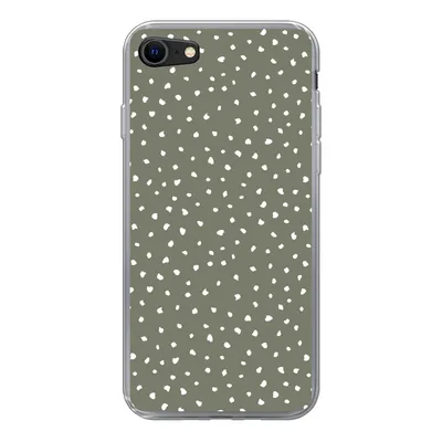 Produktbild von MuchoWow® Handyhülle Schutzhülle Hülle für iPhone 8 Polka dots - Grün - Weiß Silikon Softcase Handy Hülle - Schutzhaube