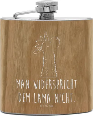 Produktbild von Mr. & Mrs. Panda Flachmann Lamakopf König - Transparent - Geschenk, Hip Flask, Vorgesetzter, Alpaka, Mama, taschenflasche, feldflasche, Lamas, Edelstahl, Abitur, Lama