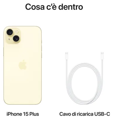 Immagine prodotto di Apple iPhone 15 Plus , 17 cm (6,7"), 2796 x 1290 Pixel, 128 GB, 48 MP, iOS 17, Gelb