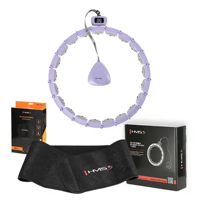 Immagine prodotto di Set di hula hoop da massaggio HMS HHM14 con pesi e contatore e cintura dimagrante BR163 viola